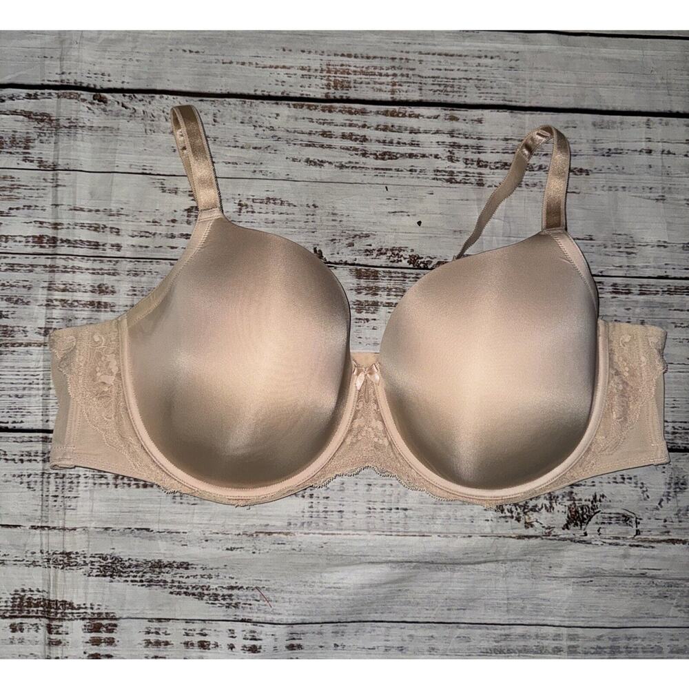 Torrid Curve Nude Color Bra Beige Lace‎ Size 48D Full Coverage